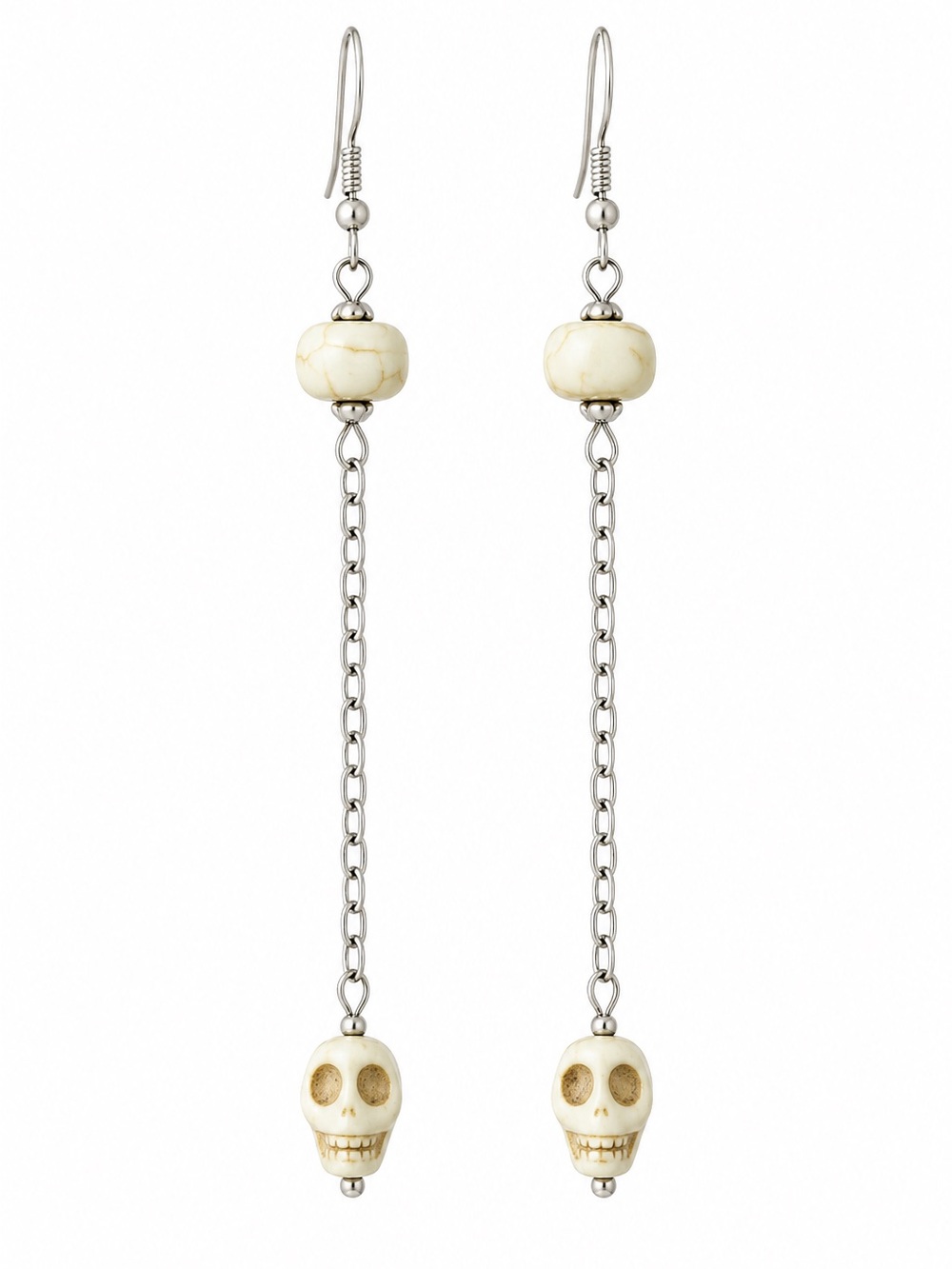 Stone skull earrings
